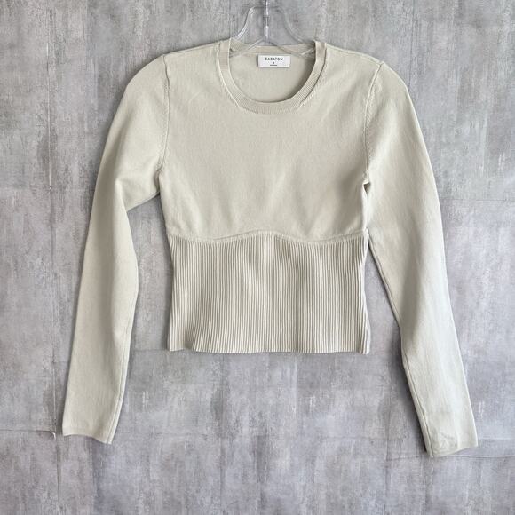 Babaton Tops - Aritzia Babaton Women’s Top Small Beige Abbott Sculpt Knit Quiet Luxury